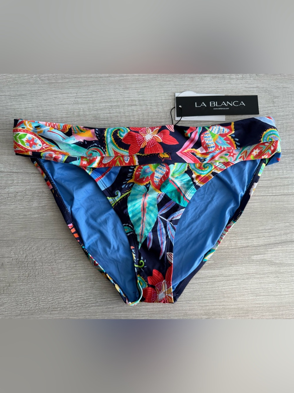La Blanca Women's Tropidelic Paisley Shirred-Waist Bikini Bottoms Size 8
